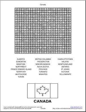 Word Search: Canada
