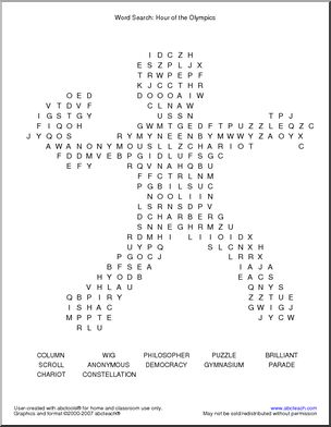 Hour of the Olympics Word Search