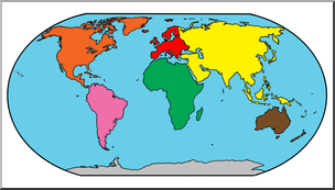 Clip Art: World Map 02 Color Blank