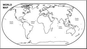 Clip Art: World Map 02 Color Labeled – Abcteach