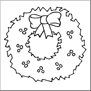 Clip Art: Wreath B&W