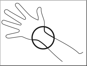 Clip Art: Parts of the Body: Wrist B&W Unlabeled
