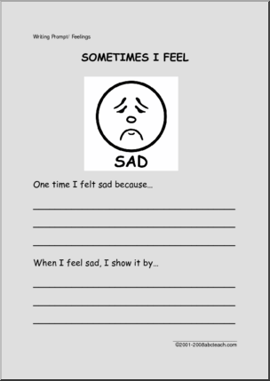 Emotion – Sad (primary) Writing Prompt