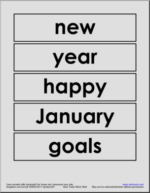 New Year’s (Vocabulary) Word Wall