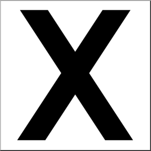 Clip Art: Alphabet Set 00: X Upper Case BW