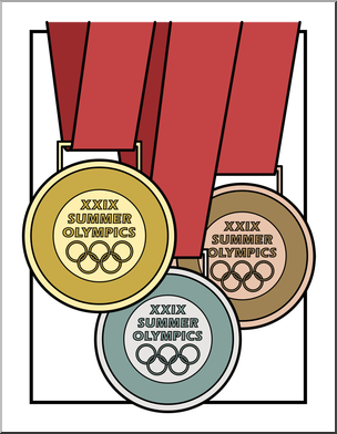 Clip Art: XXIX Summer Olympics Medals color – Abcteach