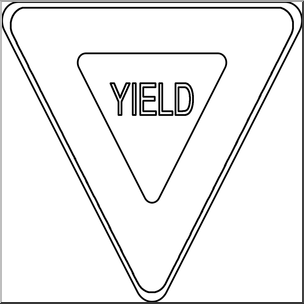 Clip Art: Yield Sign B&W