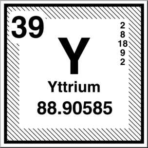 Clip Art: Elements: Yttrium B&W