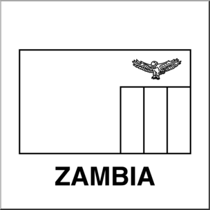 Clip Art: Flags: Zambia B&W