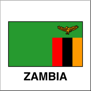 Clip Art: Flags: Zambia Color