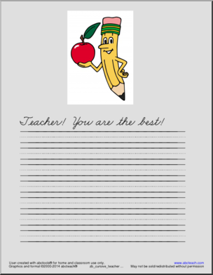 Writing Prompt: Teacher Appreciation – You are the best!