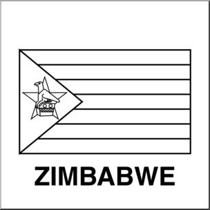 Clip Art: Flags: Zimbabwe B&W