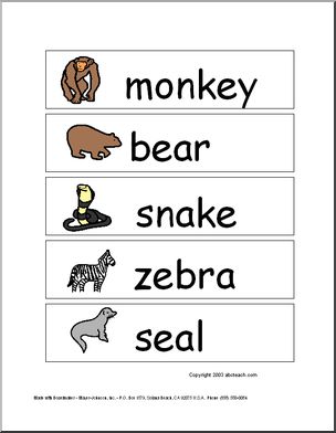 Word Wall: Zoo (pictures)