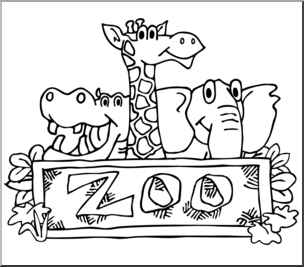 Clip Art: Zoo Graphic B&W
