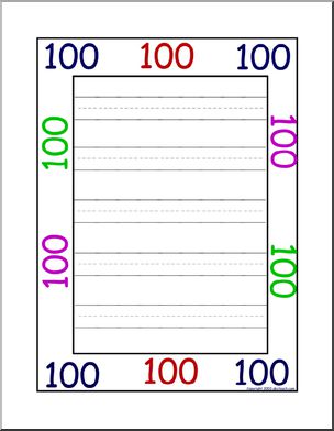 100th day (primary) Border Paper