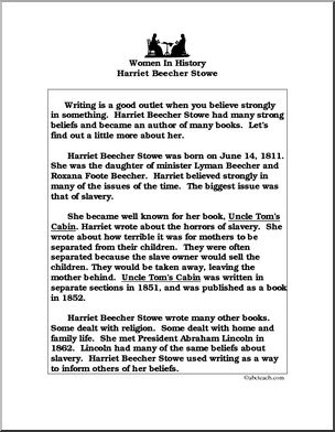 Biography: Harriet Beecher Stowe (elem)