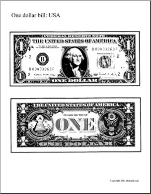 U.S. Money- $1 dollar bill – Abcteach