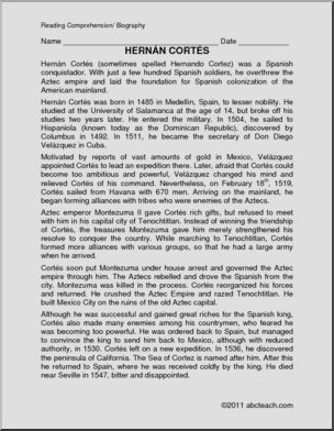 Biography: Hernan Cortes (upper elem)