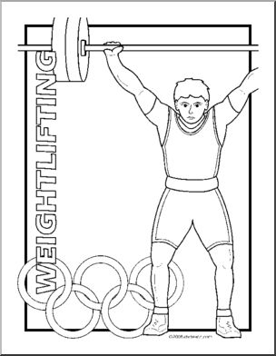 Coloring Page: Summer Olympics – Weightlifting