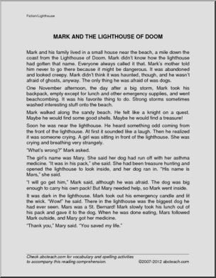Fiction: Mark and the Lighthouse of Doom (elem/ upper elem)