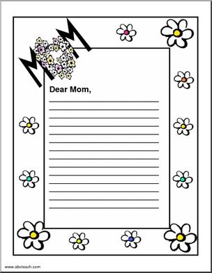 Border Paper: Dear Mom (elem/upper elem)