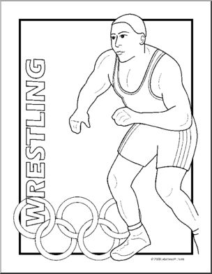 Coloring Page: Summer Olympics – Wrestling