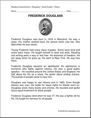 Biography: Frederick Douglass (primary/elem)