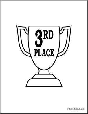 Clip Art: Trophy: Third Place (coloring page)
