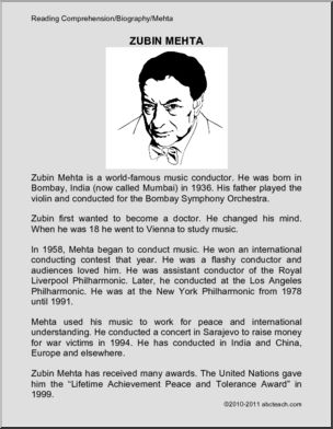 Biography: Zubin Mehta (primary/elem)