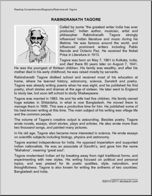 Biography: Rabindranath Tagore (upper elem/middle)