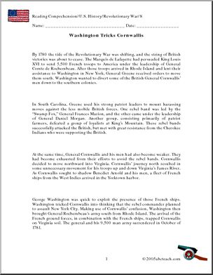 Comprehension: Revolutionary War 8 — Washington Tricks Cornwallis