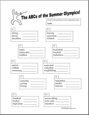 Coloring Page: Summer Olympics – Triathlon – Abcteach