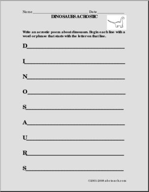 Acrostic Form: Dinosaurs