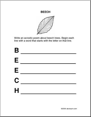 Tree – Beech Acrostic Form