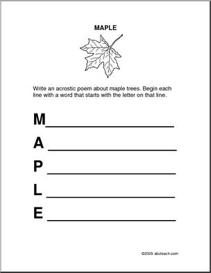 Tree – Maple Acrostic Form