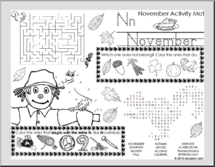 November Activity Mat Set (primary)