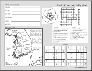 South Korea Activity Mat (upper elem/middle)