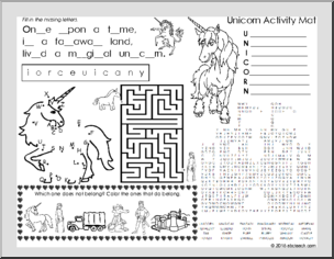 Unicorn Activity Mat (elem)