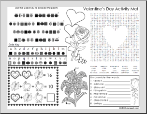 Valentine’s Day Activity Mat (upper elem/middle)