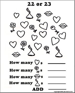 Valentine Center Card: Count and Add 2