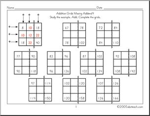 Addition Grids – Missing Addend 4 Worksheet
