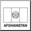 Clip Art: Flags: Afghanistan (coloring page)