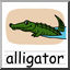 Clip Art: Basic Words: Alligator Color (poster)