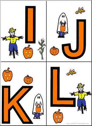 Alphabet Letter Patterns: Halloween 2 (I-P) (color)