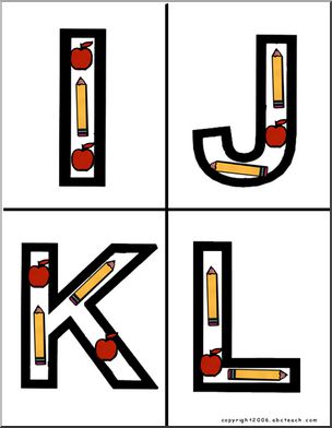 Alphabet Letter Patterns: Apples and Pencils (color)