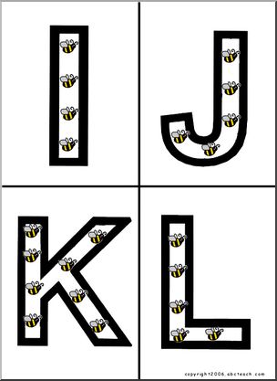Alphabet Letter Patterns: Bees (color)