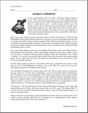 Biography: Marian Anderson (upper elem)