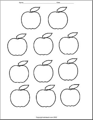 Worksheet: Blank Apple Pattern
