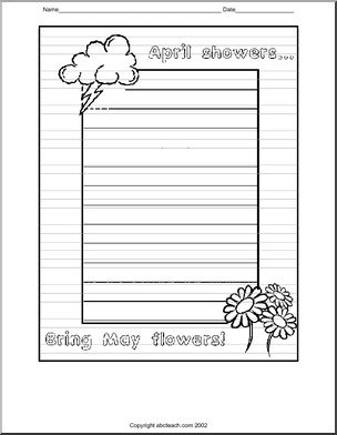 April showers…Bring May flowers (Elementary) Writing Paper