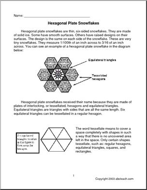 Project: Hexagon Plate Snowflake (upper elementary)